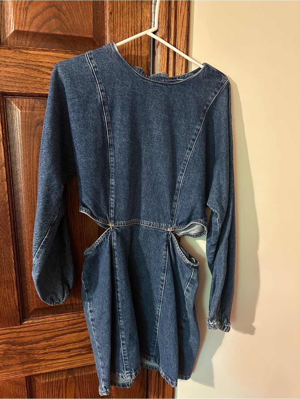Mango Dark Blue Denim Mini Dress